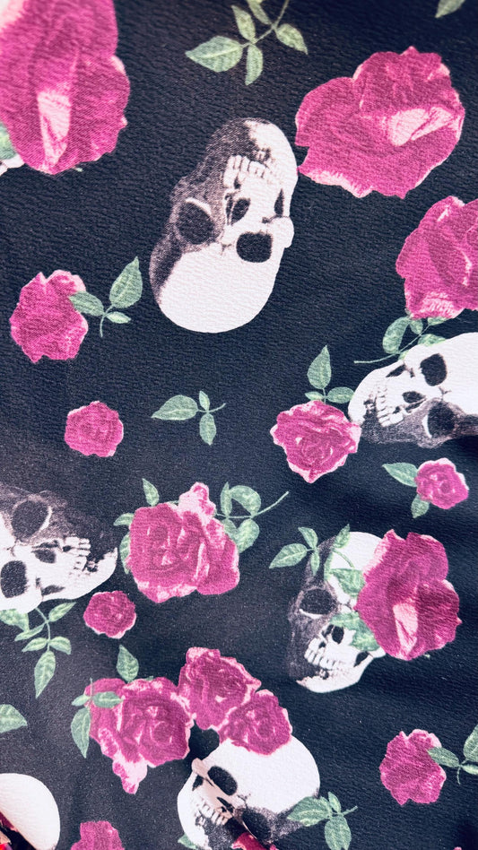 Skull design print on poly spandex 2-way stretch 58/60” High quality fabrics by AlexLAFabrics