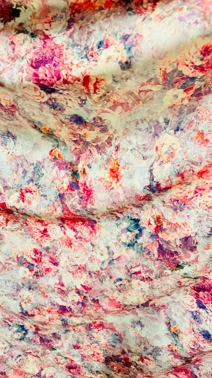 Romantic Flower design multicolor print on best quality of nylon spandex 4-way stretch 58/60” High Quality fabrics by AlexLAFabrics