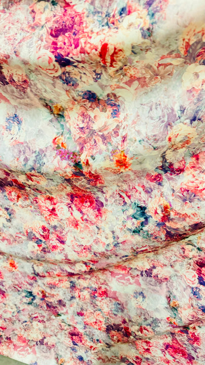 Romantic Flower design multicolor print on best quality of nylon spandex 4-way stretch 58/60” High Quality fabrics by AlexLAFabrics