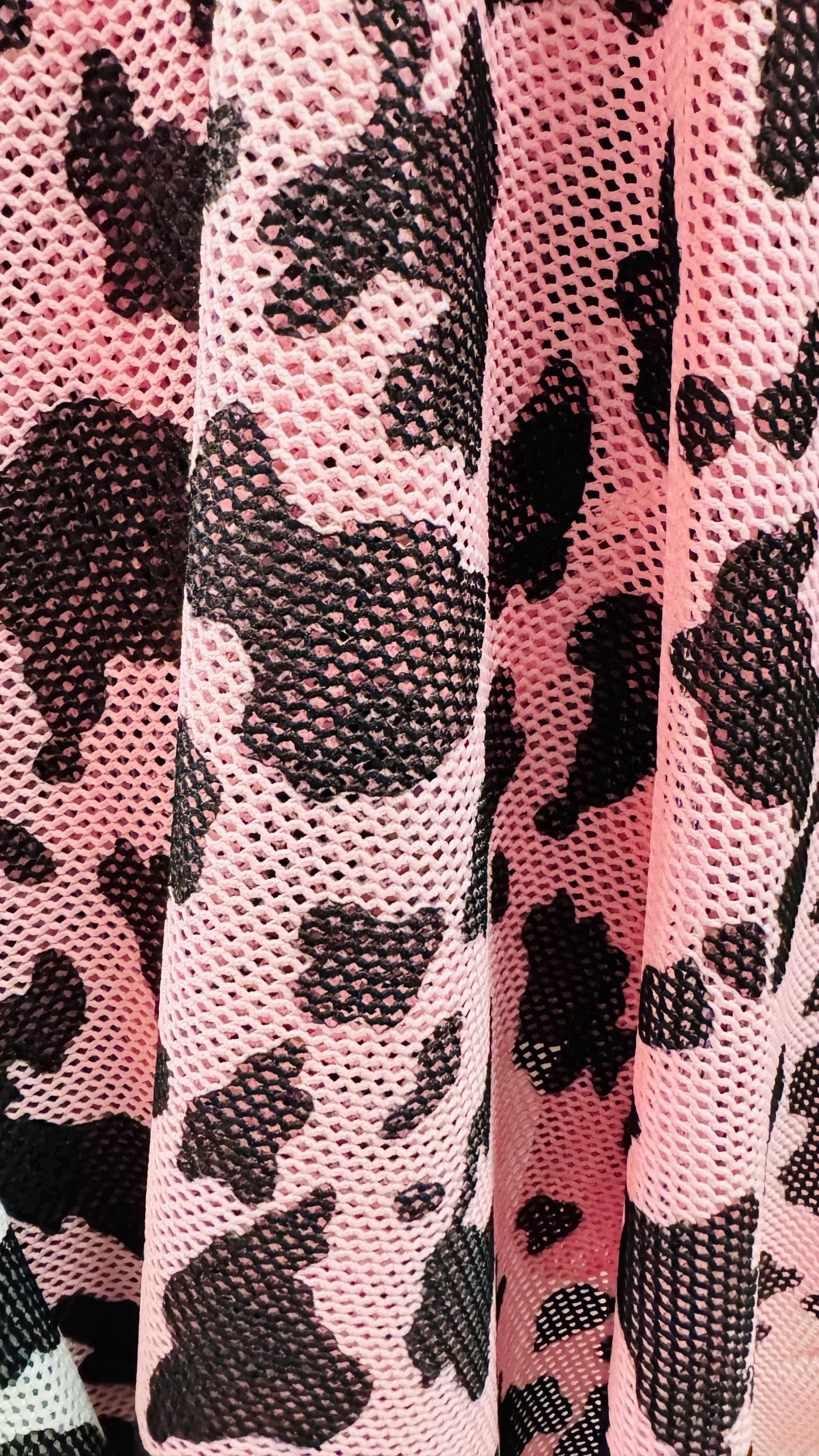 Cow Exotic design on fishnet poly spandex 2-way stretch 58/60” High quality fabrics by AlexLAFabrics