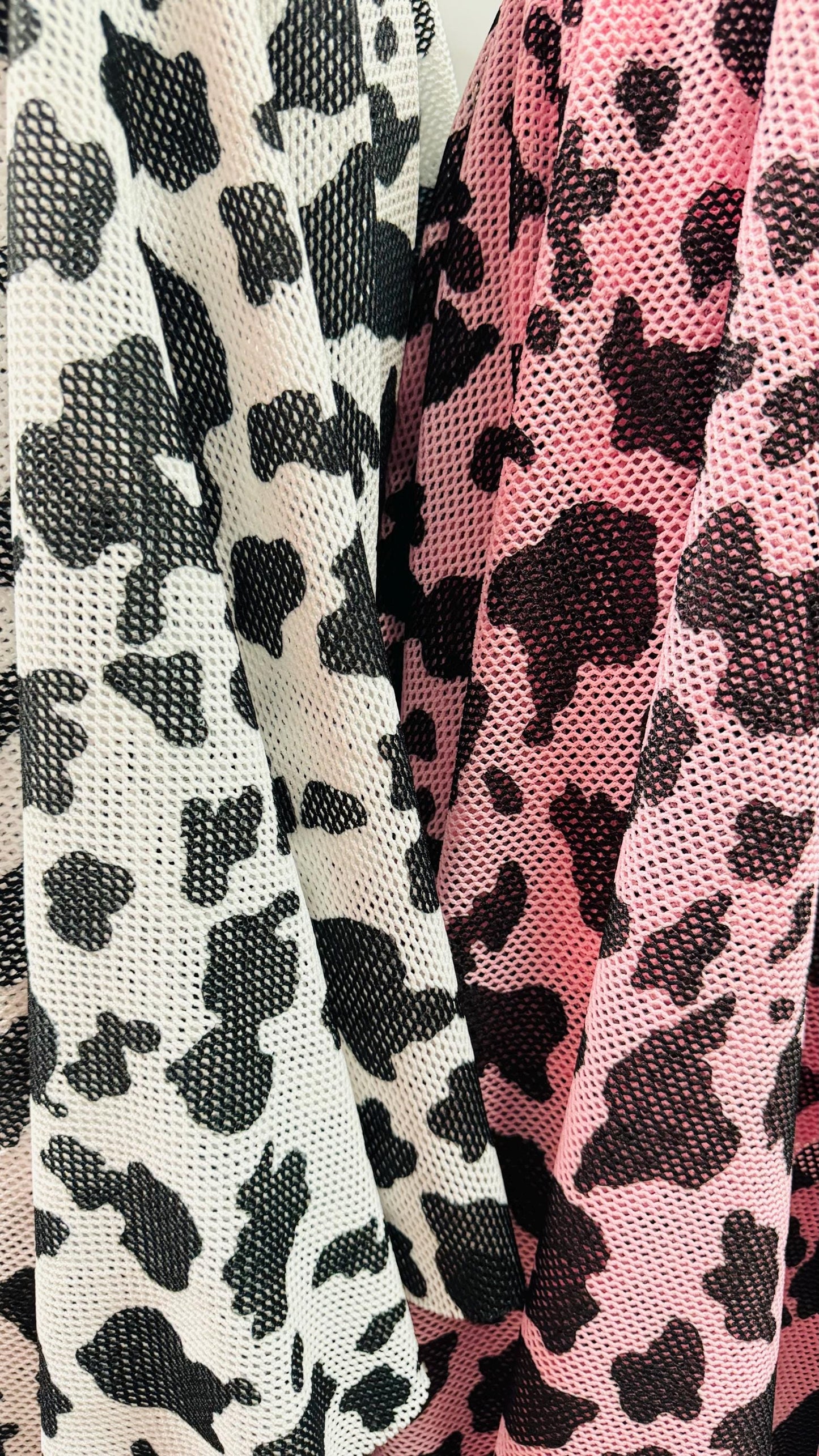 Cow Exotic design on fishnet poly spandex 2-way stretch 58/60” High quality fabrics by AlexLAFabrics