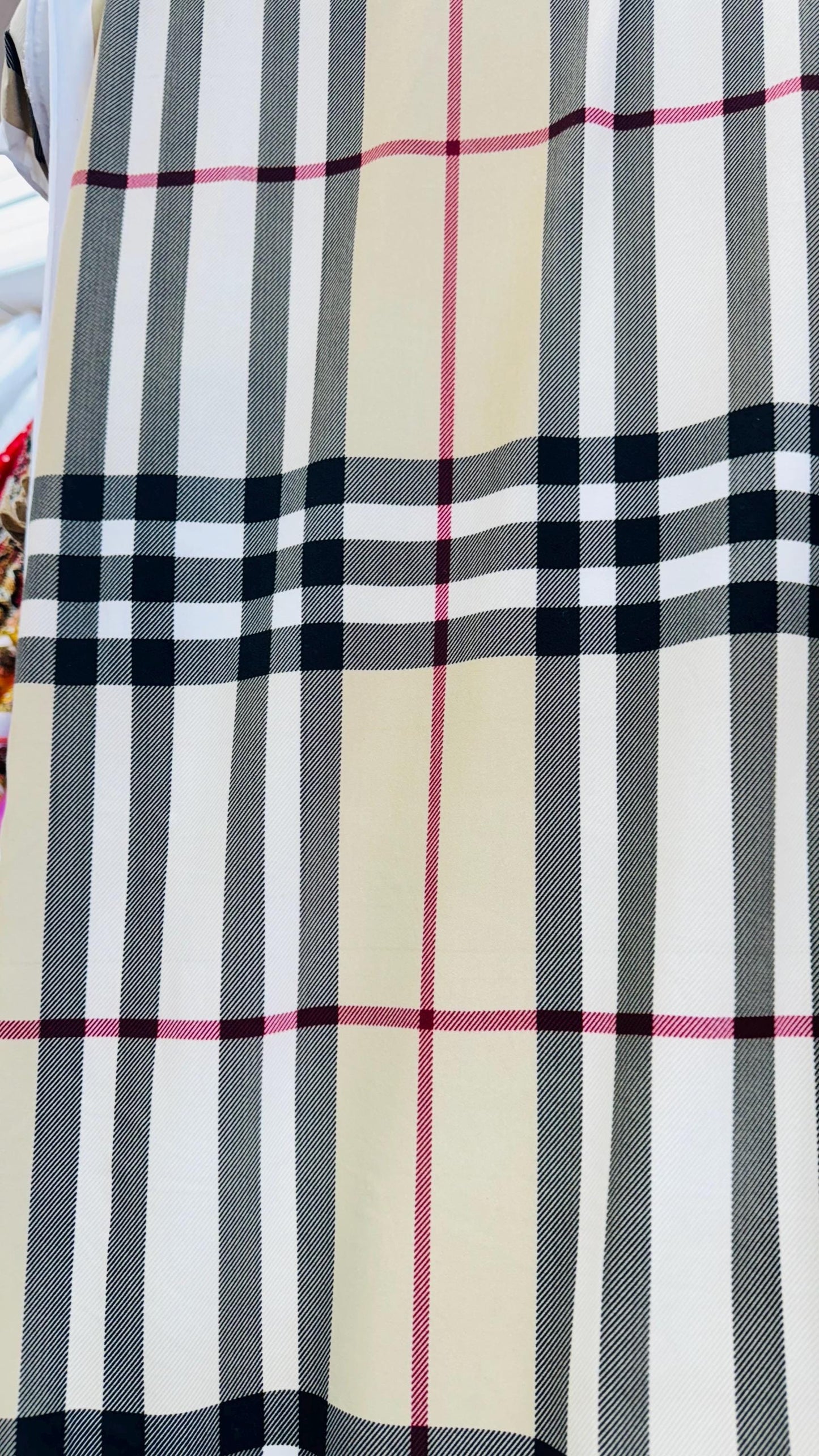 Luxury fashion plaid design print on poly spandex 4way stretch 58/60” Sold by the YD. Ships worldwide from Los Angeles California USA