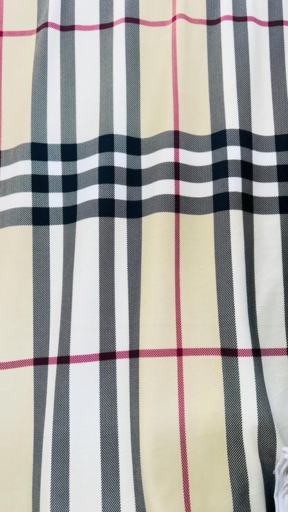 Luxury fashion plaid design print on poly spandex 4way stretch 58/60” Sold by the YD. Ships worldwide from Los Angeles California USA