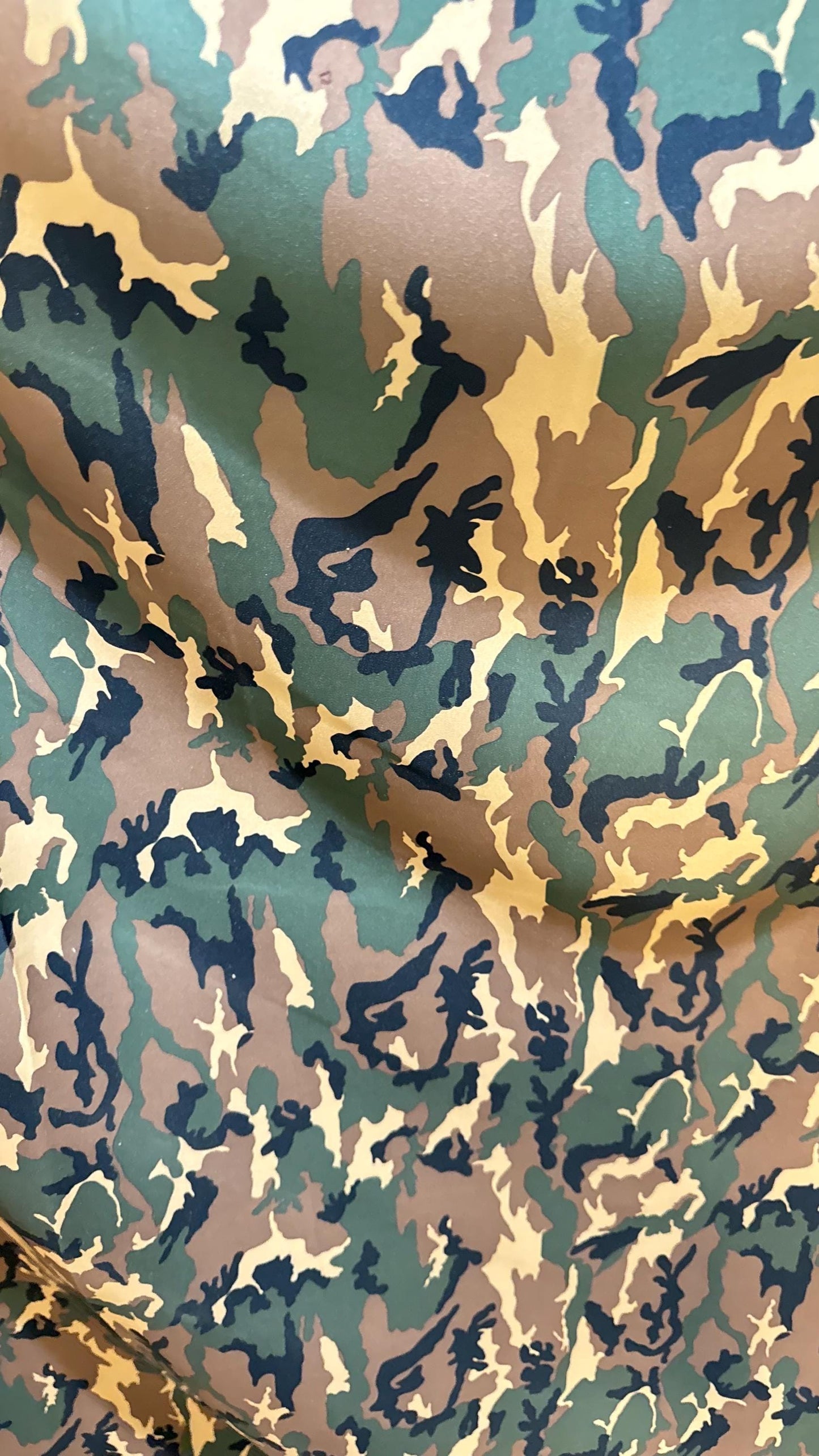 Camouflage design print on neoprene super techno 2-way stretch 58/60” Sold by the YD. Ships Worldwide from Los Angeles California USA