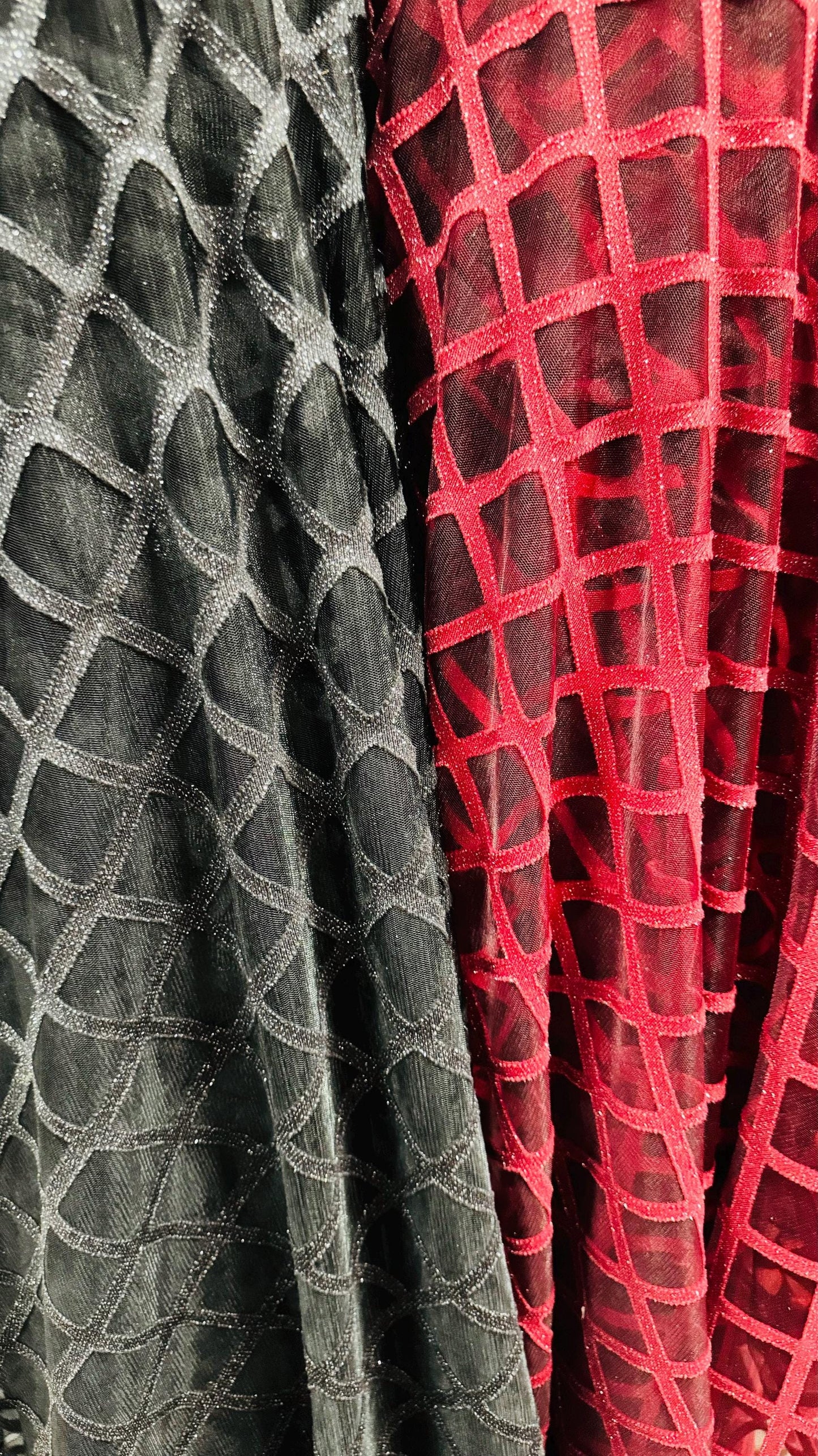 Geometric design on spandex mesh 4-way stretch 58/60” High quality fabrics by AlexLAFabrics