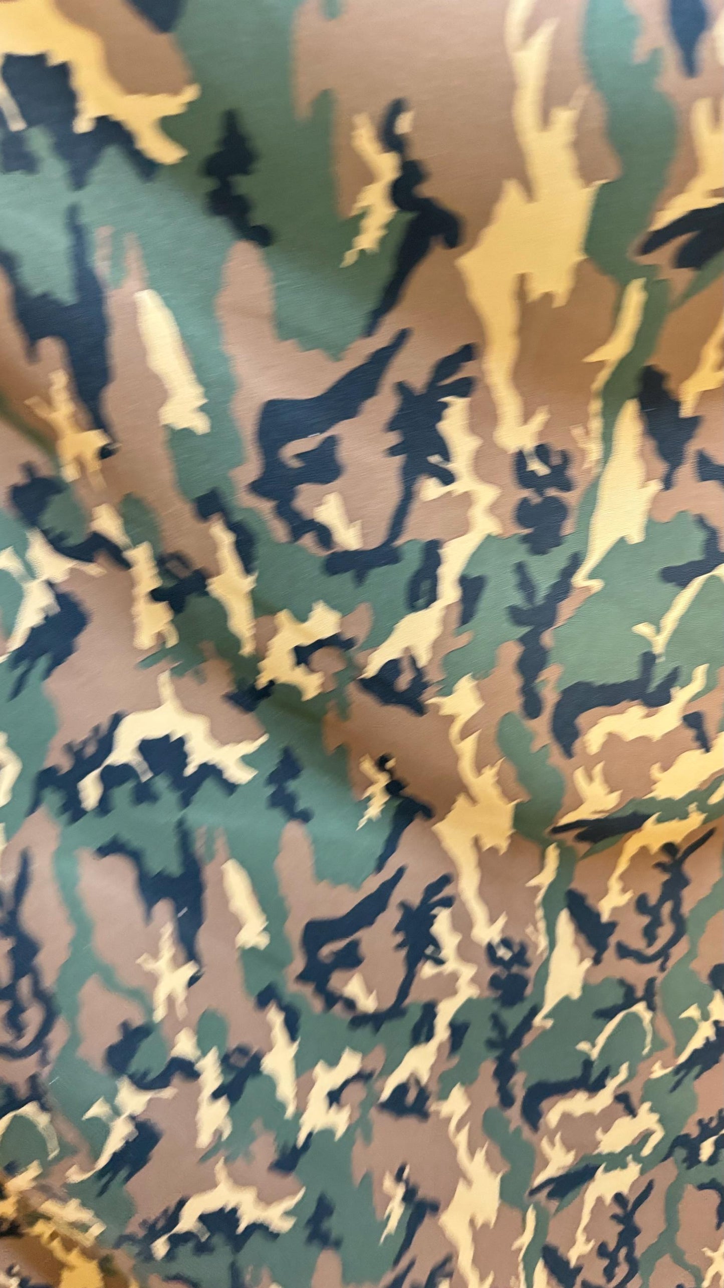 Camouflage design print on neoprene super techno 2-way stretch 58/60” Sold by the YD. Ships Worldwide from Los Angeles California USA