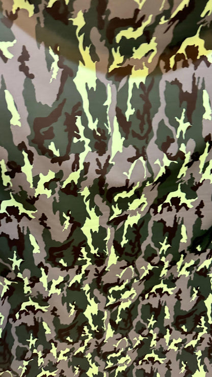 Camouflage design on nylon spandex 4way stretch 58/60" Sold  by the YD. Ships worldwide from Los Angeles California USA High quality fabrics