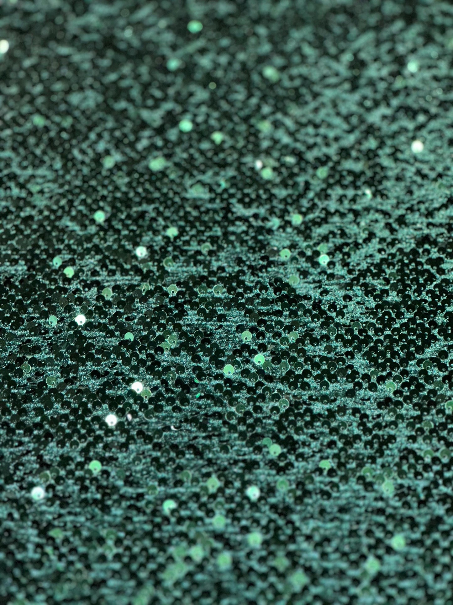 New stretch velvet with luxury sequins Hunter Green all over 5mm shining sequins 2-way stretch 58/60” Sold by the YD. Ships worldwide