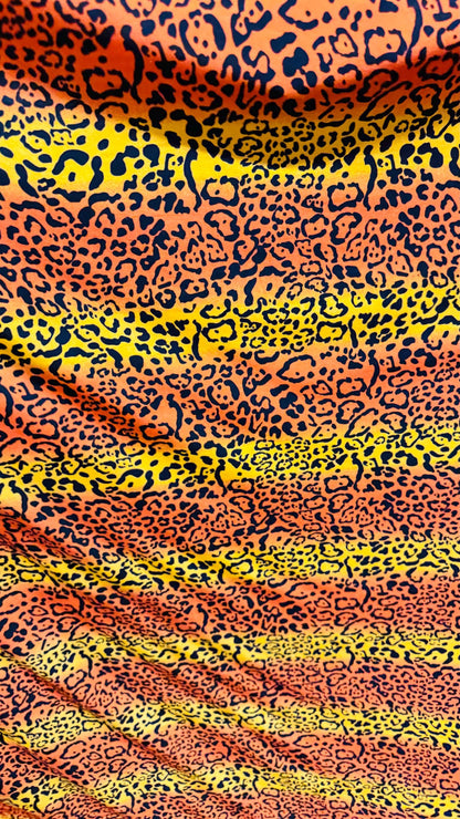 New Jaguar Ombre design nylon spandex 4way stretch 58/60" Sold by the YD. Ships worldwide from Los Angeles California USA.
