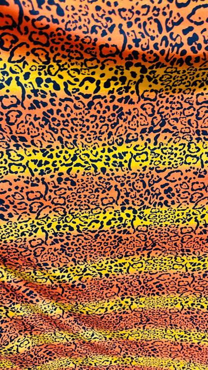 New Jaguar Ombre design nylon spandex 4way stretch 58/60" Sold by the YD. Ships worldwide from Los Angeles California USA.