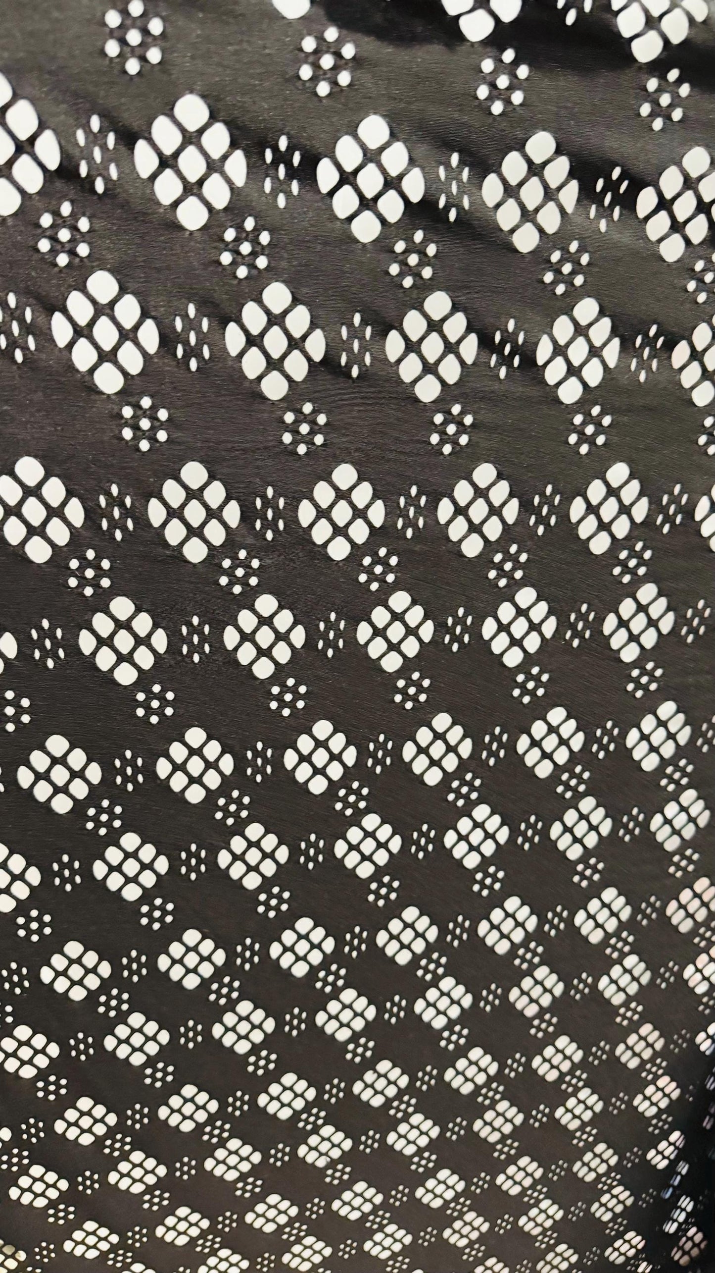 Black Fishnet  lacer cut design 4-way stretch nylon spandex 58/60” High quality fabrics by AlexLAFabrics