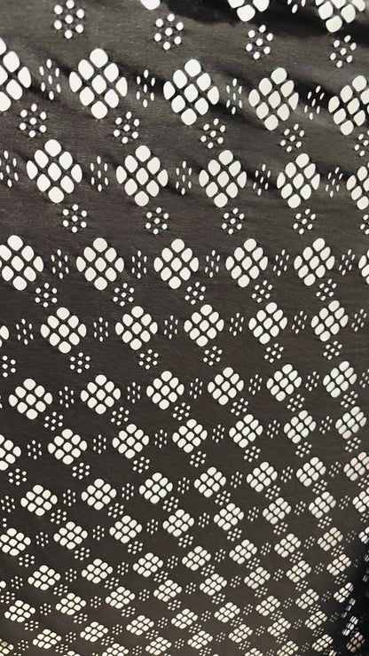 Black Fishnet  lacer cut design 4-way stretch nylon spandex 58/60” High quality fabrics by AlexLAFabrics
