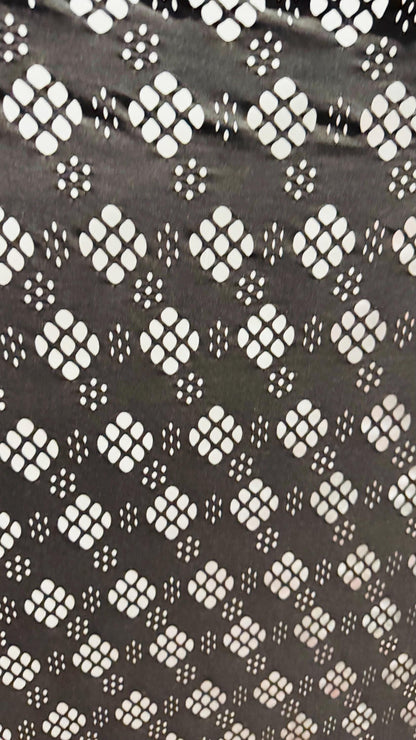 Black Fishnet  lacer cut design 4-way stretch nylon spandex 58/60” High quality fabrics by AlexLAFabrics