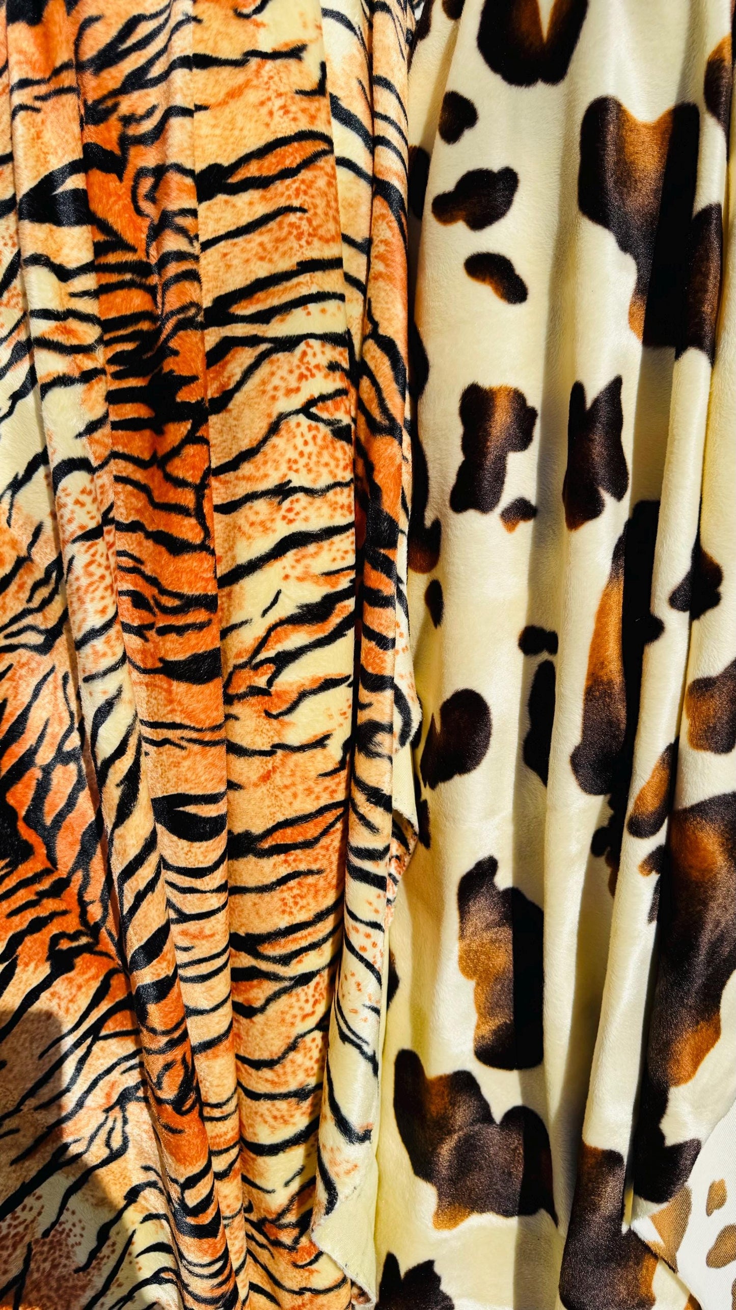 Exotic animal prints on Luxury Balboa non stretch velvet 58/60" Sold by the YD. Ships worldwide from Los Angeles California USA.