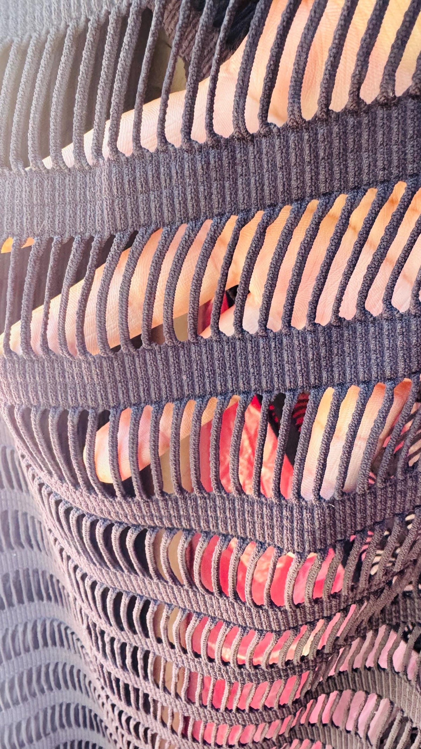 Fringe design Luxury nylon spandex 4-way stretch 55/57” Sold by the YD. Ships worldwide from Los Angeles California USA.