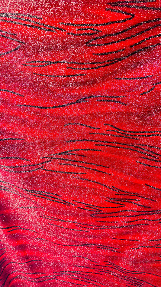 New Abstract design stretch velvet 4-way with glitter 58/60" Sold by the YD. Ships worldwide from Los Angeles California USA.