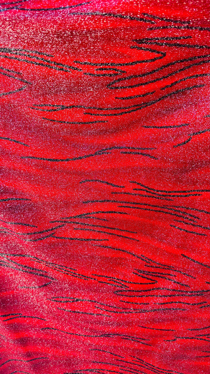 New Abstract design stretch velvet 4-way with glitter 58/60" Sold by the YD. Ships worldwide from Los Angeles California USA.