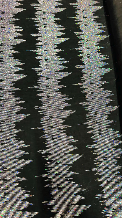New abstract Modern design metallic slinky 4-way stretch glitter fabric 58/60” Sold by the YD. Ships Worldwide from Los Angeles California