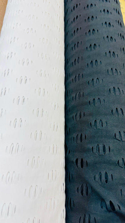 Geometric Lacer cut design nylon spandex 4-way stretch 58/60” Sold by the YD. Ships Worldwide from Los Angeles California USA.