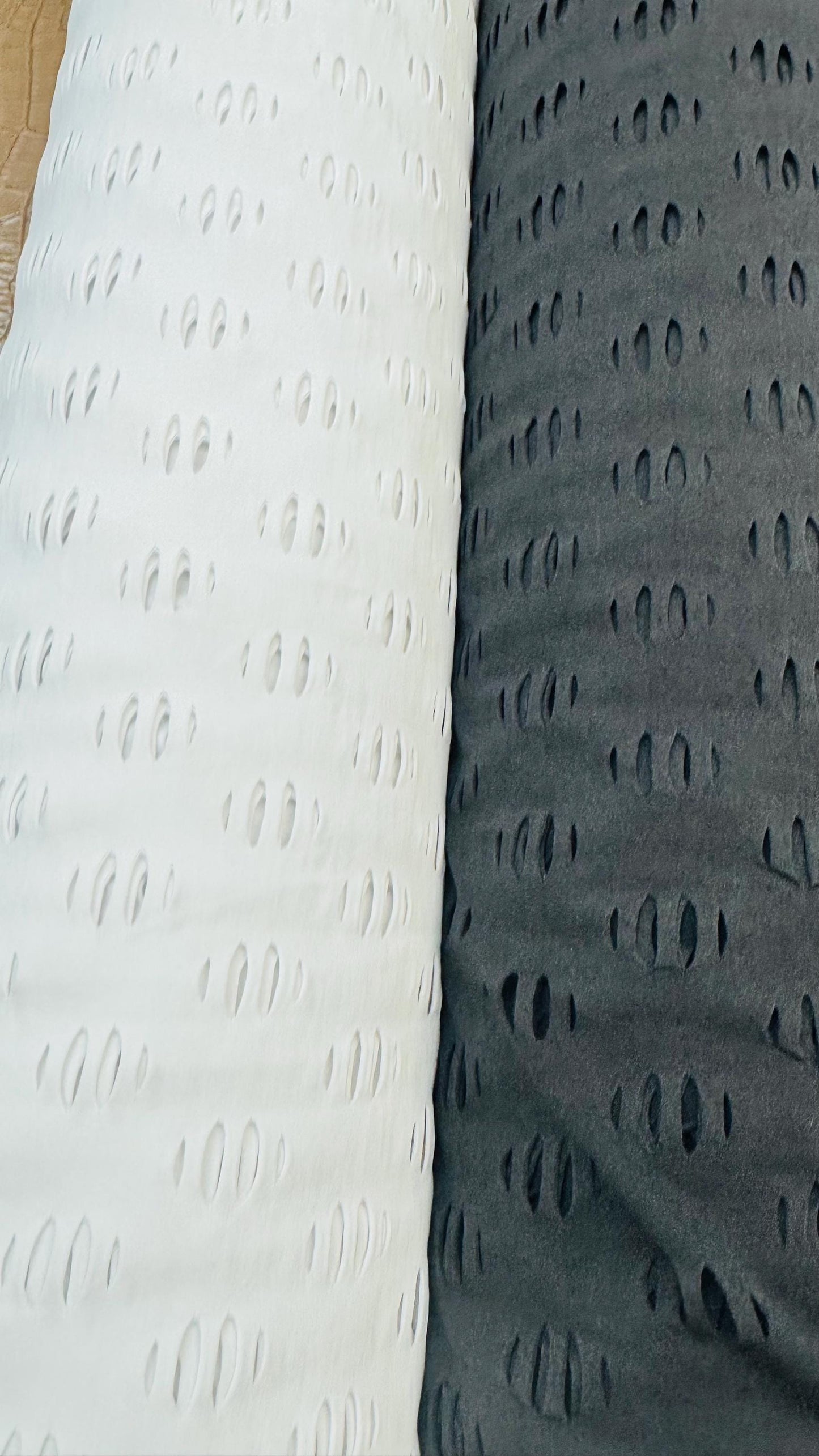 Geometric Lacer cut design nylon spandex 4-way stretch 58/60” Sold by the YD. Ships Worldwide from Los Angeles California USA.