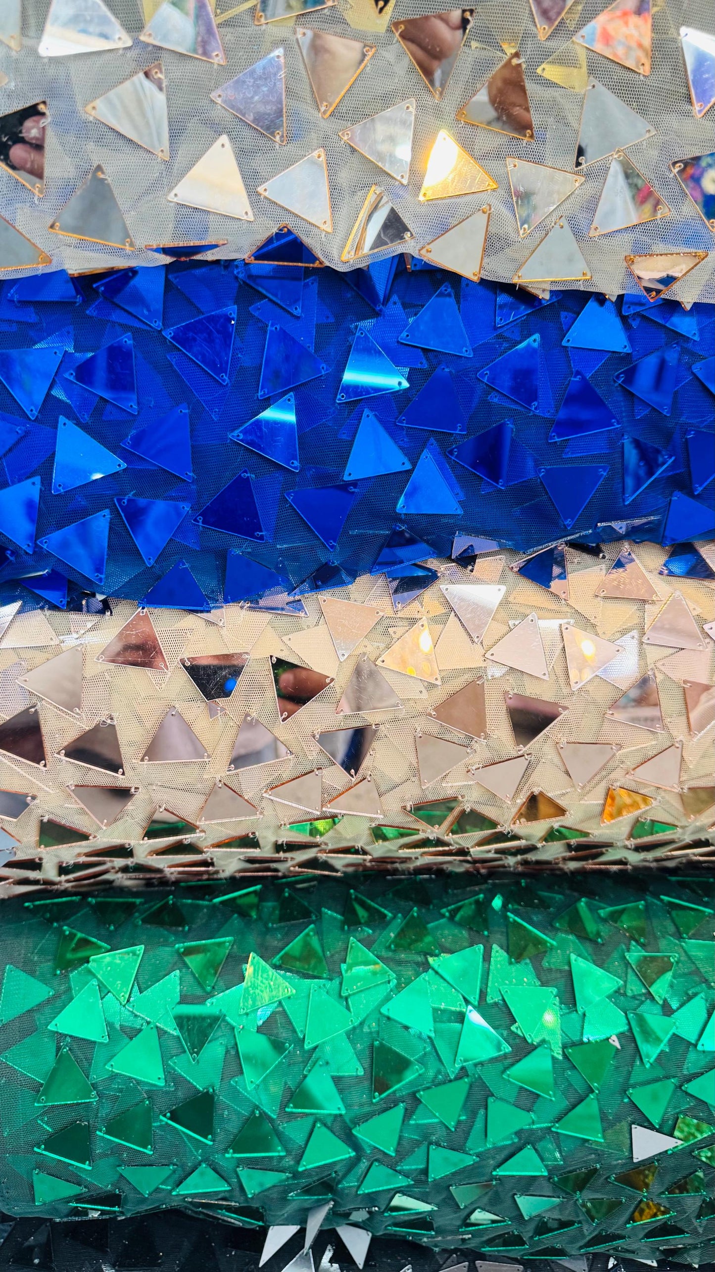 Geometric Mirror design embroidered on stretch mesh 2-way stretch 58/60”  Luxury fabrics by AlexLAFabrics