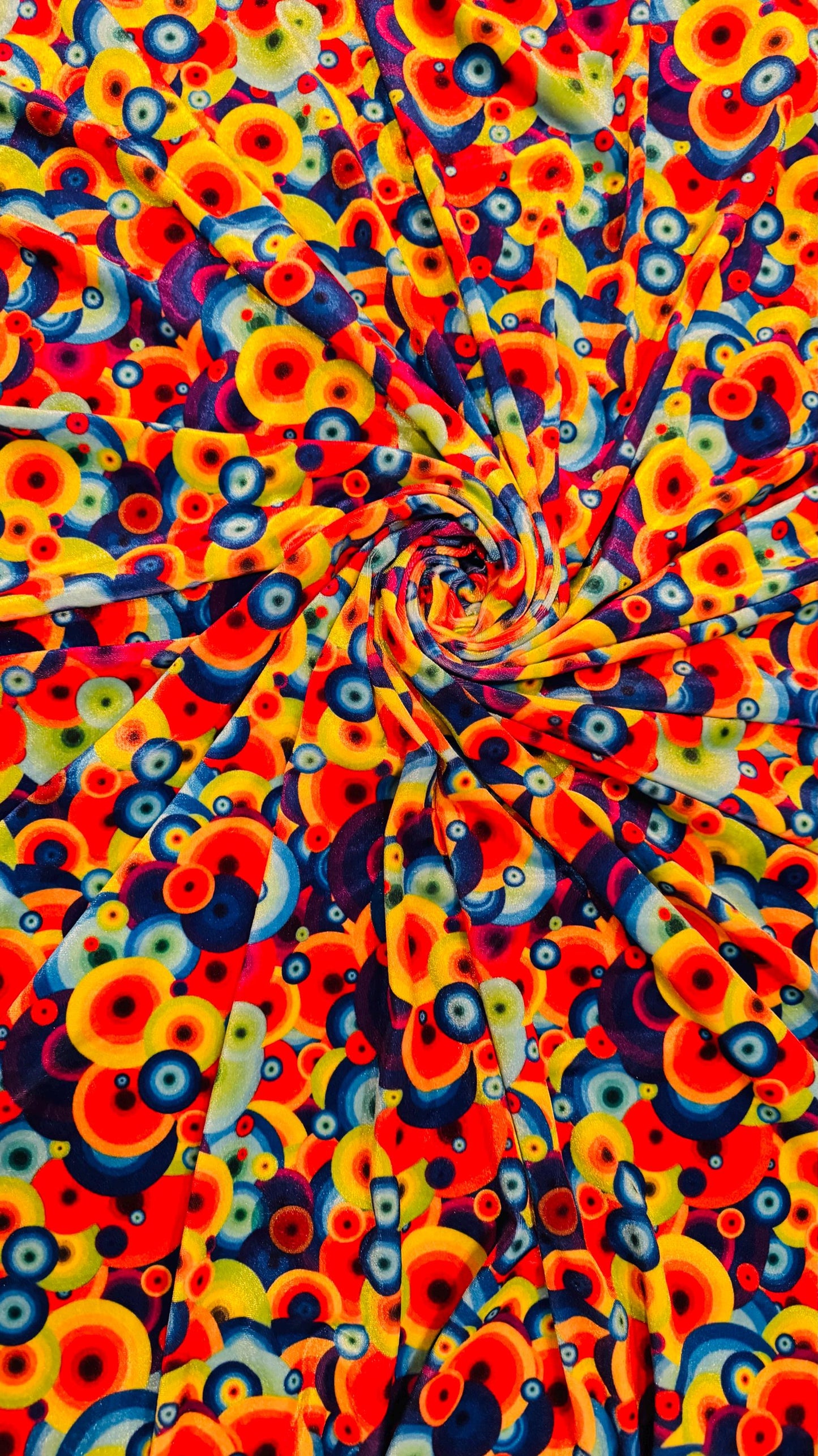 New Abstract Disco Rainbow Design Print On Heavy Stretch Velvet 4-Way 58/60" Sold By The YD. Ships Worldwide From Los Ángeles California USA