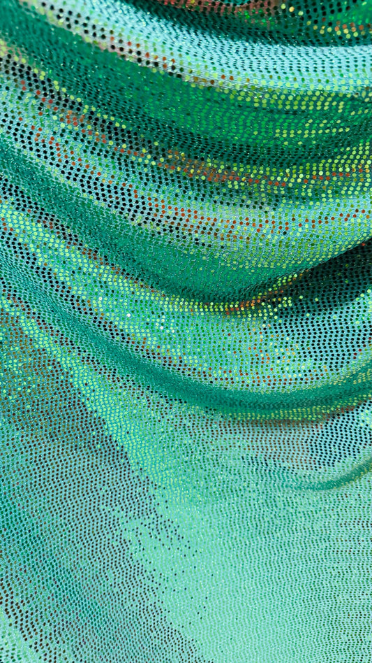 New mini hologram sequins on metallic stretch fabric 4-way stretch 58/60” Sold by the YD. Ships worldwide from Los Ángeles California USA.