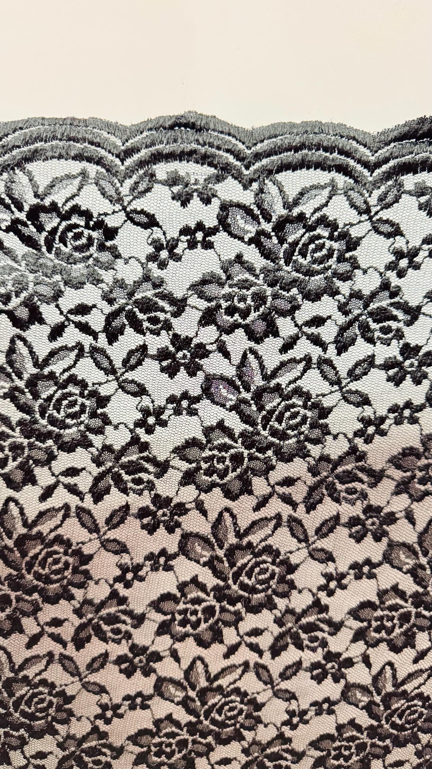 New lace Flower design nylon spandex 4way stretch 58/60" Sold by the YD. Ships worldwide from Los Angeles California USA.