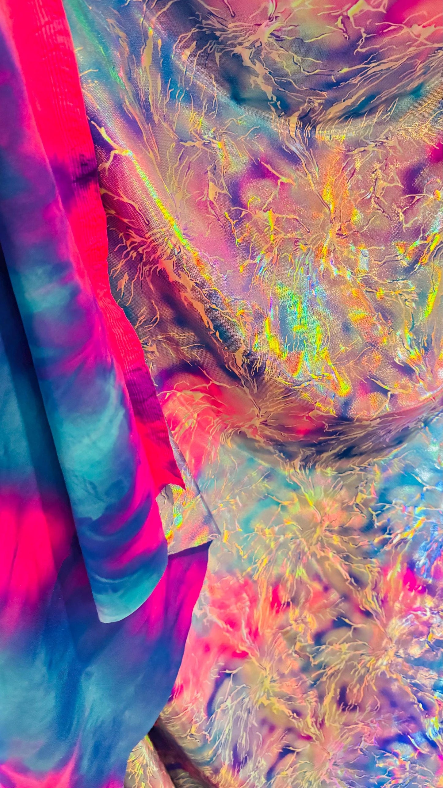 Thunder Lightning Luxury design print on great quality of nylon spandex  with foil 4-way spandex 4-way stretch 58/60” Sold by the YD.
