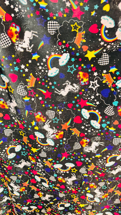 Unicorn design print on best quality of spandex velvet 4-way stretch 58/60” Sold by the YD. Ships Worldwide from Los Angeles California USA.