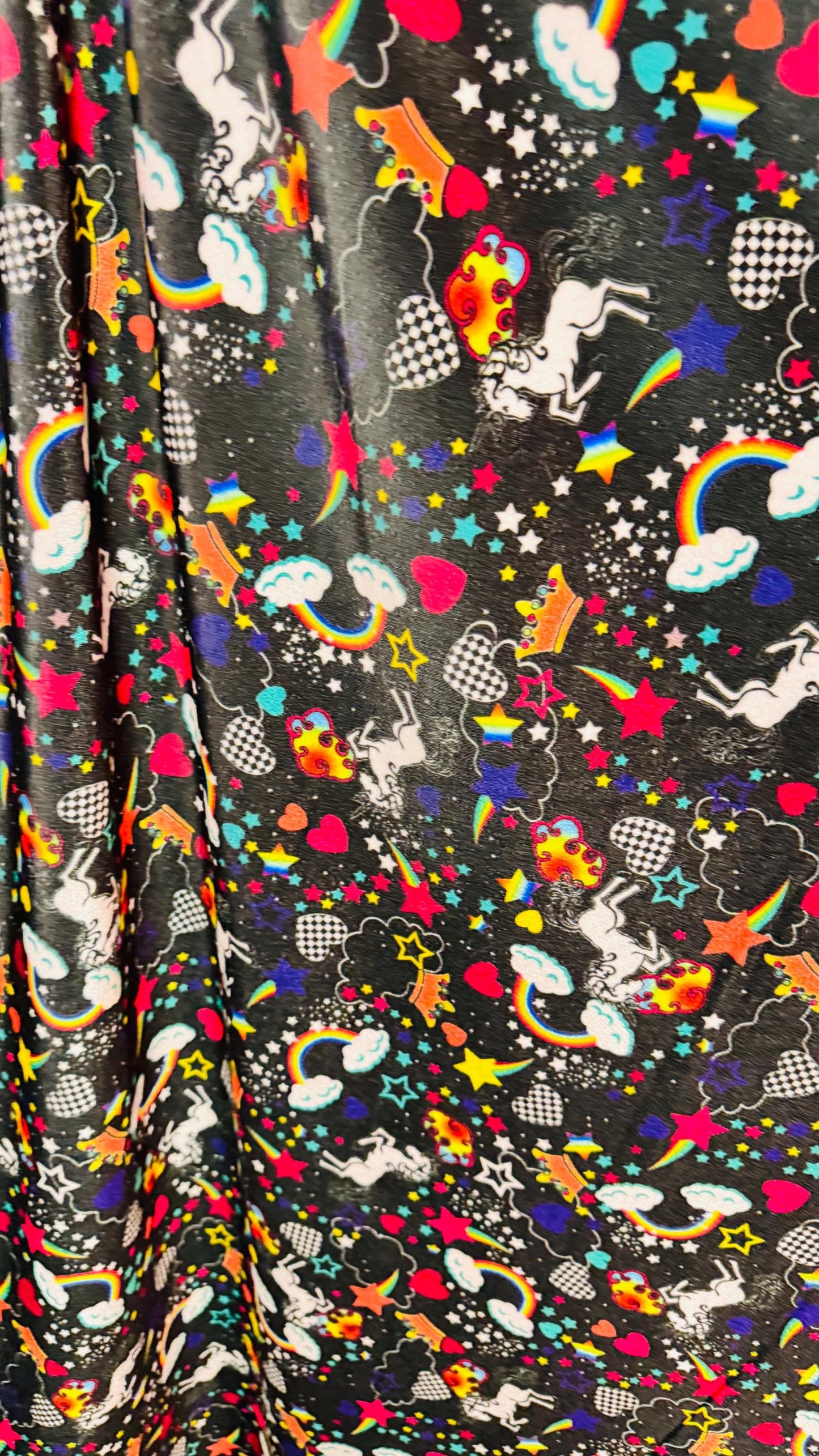 Unicorn design print on best quality of spandex velvet 4-way stretch 58/60” Sold by the YD. Ships Worldwide from Los Angeles California USA.