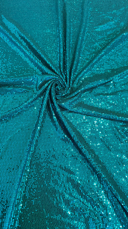 New mini hologram sequins on metallic spandex 4-way stretch 58/60” Sold by the YD. Ships worldwide from Los Ángeles California USA.
