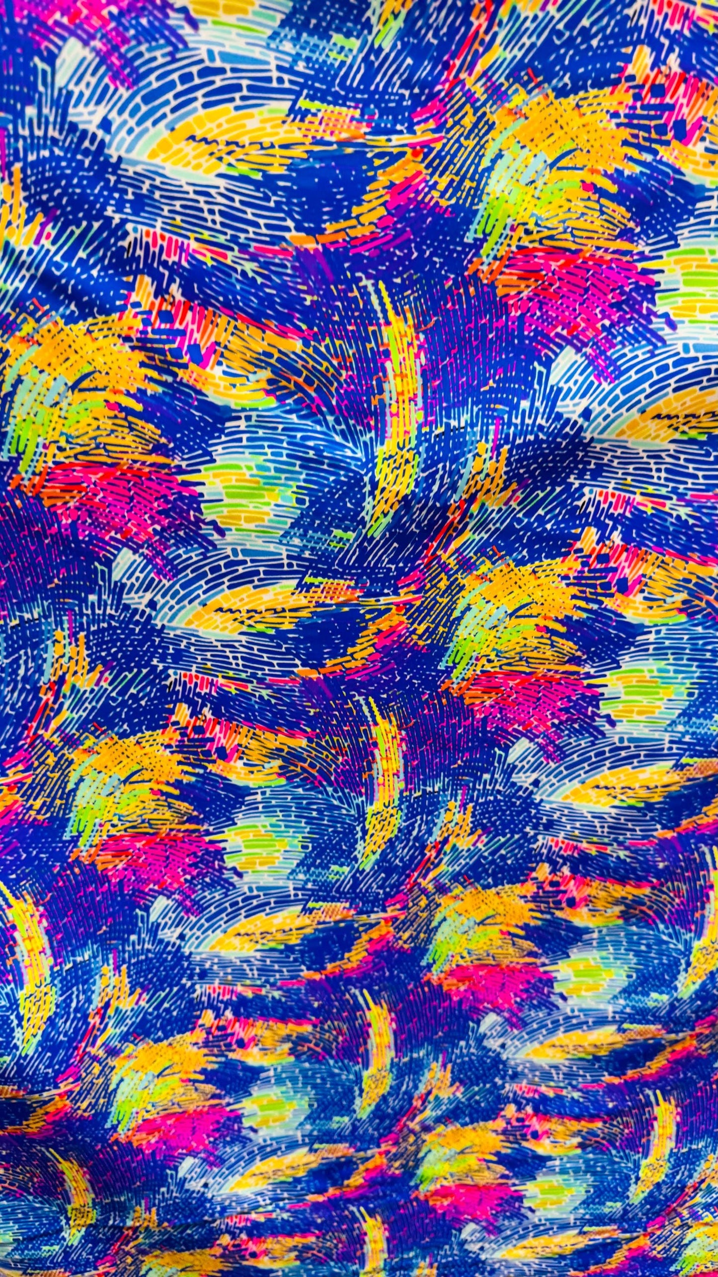 New Modern Abstract design multicolor print on nylon spandex 4-way stretch 58/60” Sold by the YD. Ships Worldwide from Los Angeles Californi
