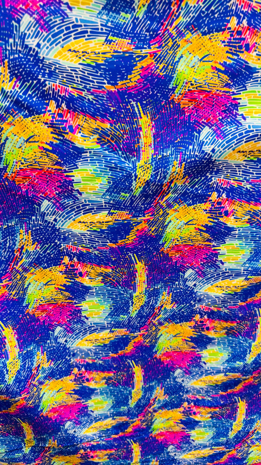 New Modern Abstract design multicolor print on nylon spandex 4-way stretch 58/60” Sold by the YD. Ships Worldwide from Los Angeles Californi