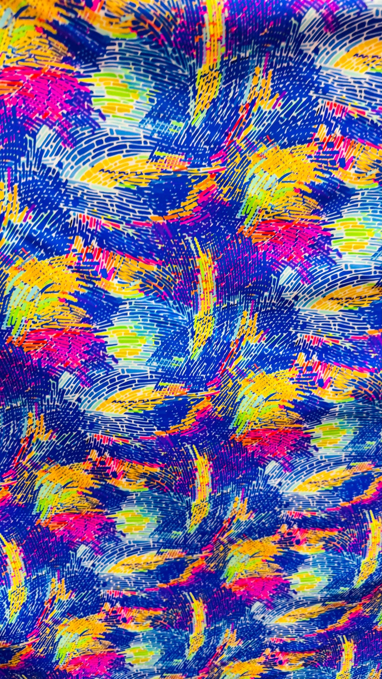 New Modern Abstract design multicolor print on nylon spandex 4-way stretch 58/60” Sold by the YD. Ships Worldwide from Los Angeles Californi
