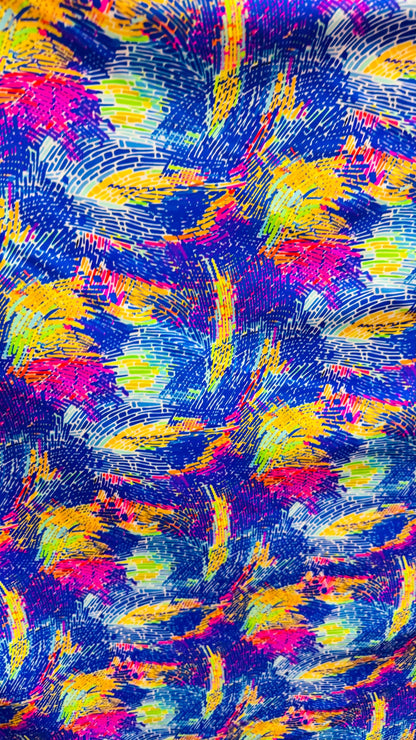 New Modern Abstract design multicolor print on nylon spandex 4-way stretch 58/60” Sold by the YD. Ships Worldwide from Los Angeles Californi