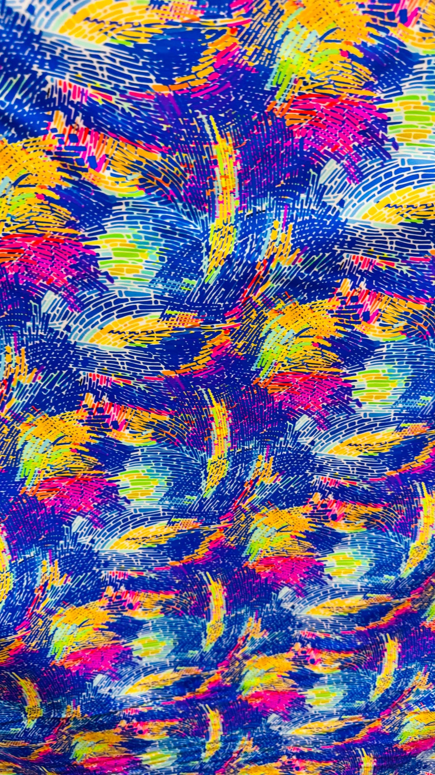 New Modern Abstract design multicolor print on nylon spandex 4-way stretch 58/60” Sold by the YD. Ships Worldwide from Los Angeles Californi