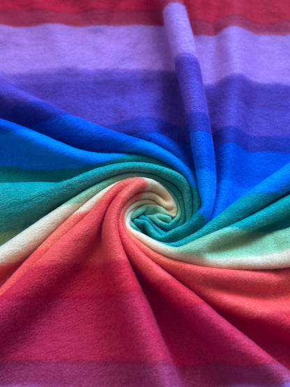 Rainbow Polar Fleece 2-way stretch 58/60” High quality fabrics by AlexLAFabrics