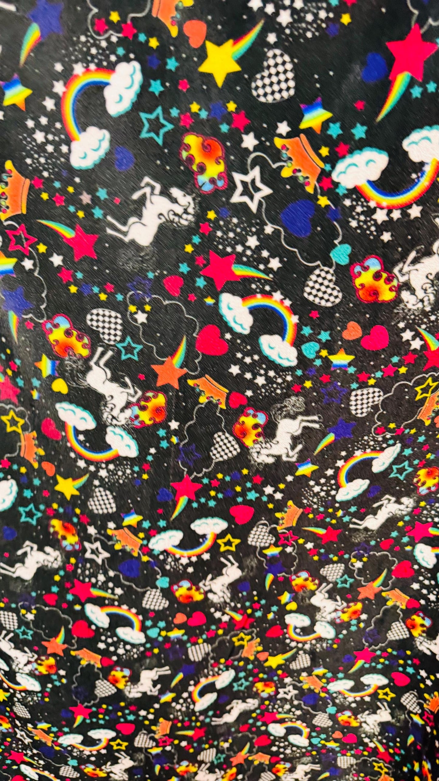Unicorn design print on best quality of spandex velvet 4-way stretch 58/60” Sold by the YD. Ships Worldwide from Los Angeles California USA.