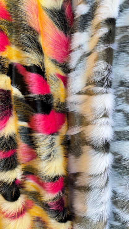 Luxury Faux Fur Exotic Husky design high quality Fur Sold by the YD and 1/2 yd Ships worldwide from Los Angeles California USA