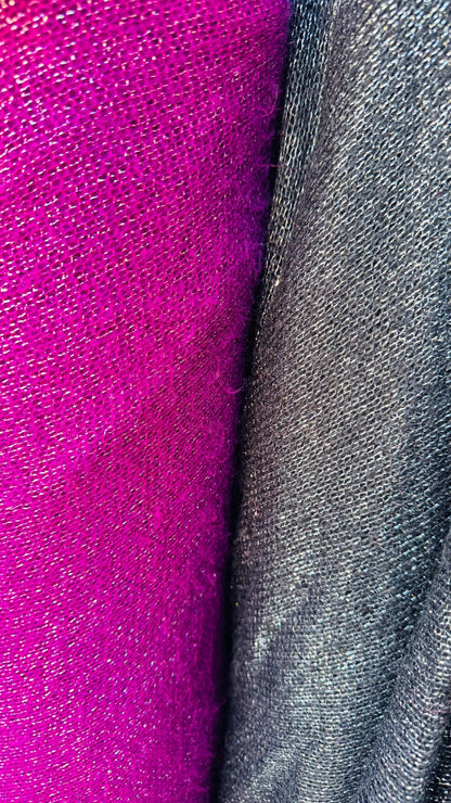 New metallic sweater knit with lurex 2-way stretch 58/60” Sold by the YD. Ships Worldwide from Los Angeles California USA. High quality