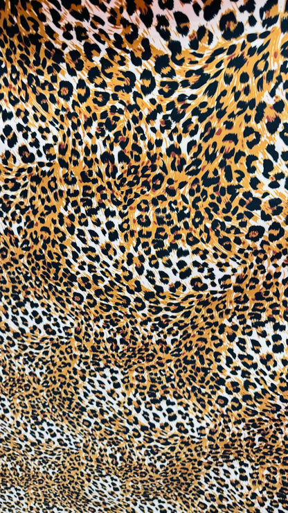 New Exotic cheetah design print on Nylon spandex 4-way stretch 58/60” Sold by the YD. Ships Worldwide from Los Ángeles California USA.