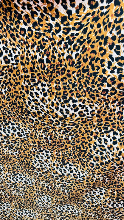 New Exotic cheetah design print on Nylon spandex 4-way stretch 58/60” Sold by the YD. Ships Worldwide from Los Ángeles California USA.
