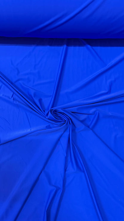 Matte Nylon Spandex Vivid Royal Blue best quality of spandex 4-way stretch 58/60” High quality fabrics by AlexLAFabrics