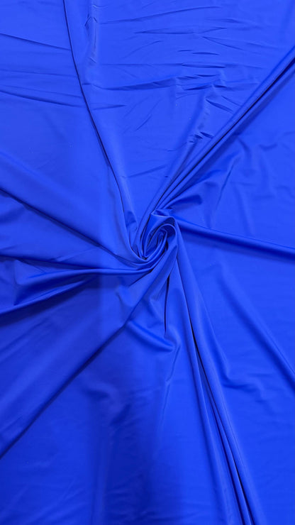 Matte Nylon Spandex Vivid Royal Blue best quality of spandex 4-way stretch 58/60” High quality fabrics by AlexLAFabrics
