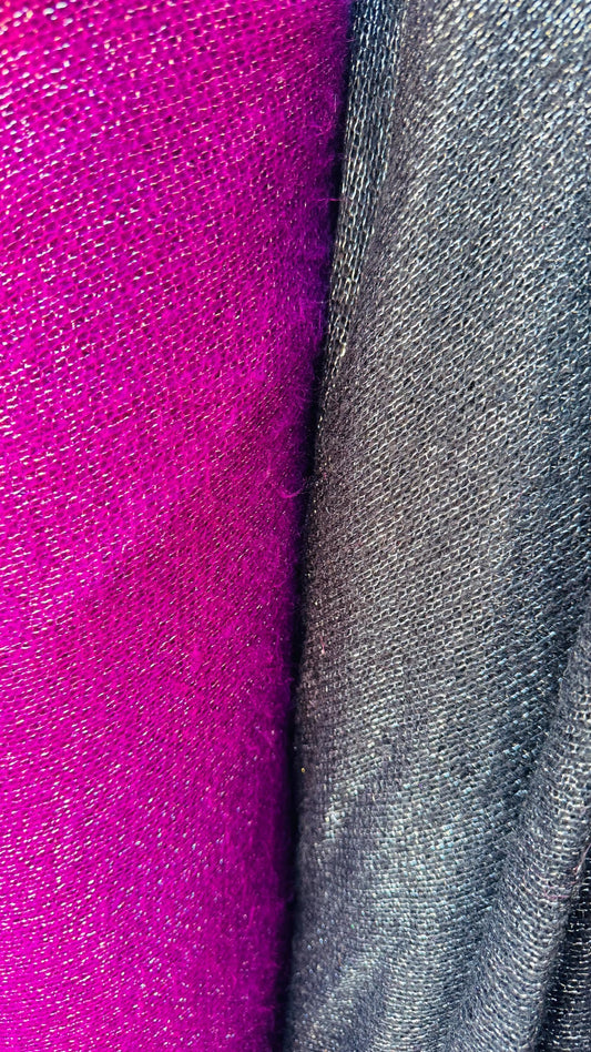 New metallic sweater knit with lurex 2-way stretch 58/60” Sold by the YD. Ships Worldwide from Los Angeles California USA. High quality