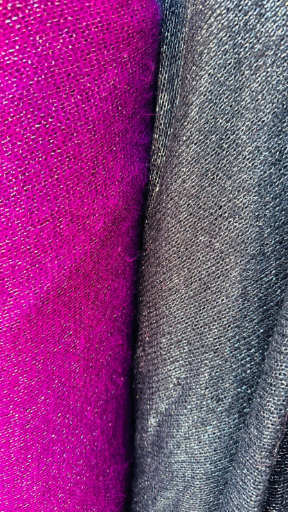 New metallic sweater knit with lurex 2-way stretch 58/60” Sold by the YD. Ships Worldwide from Los Angeles California USA. High quality