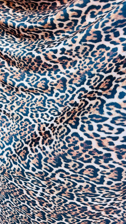 Jaguar design exotic animal Natural color print on great quality of stretch velvet 4-way 58/60” High quality fabrics by AlexLAFabrics