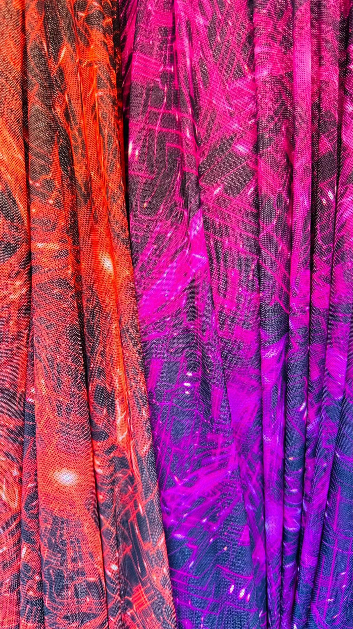 New modern 3D digital abstract design print on great quality of power mesh nylon spandex  4-way stretch 58/60” Sold by the YD.