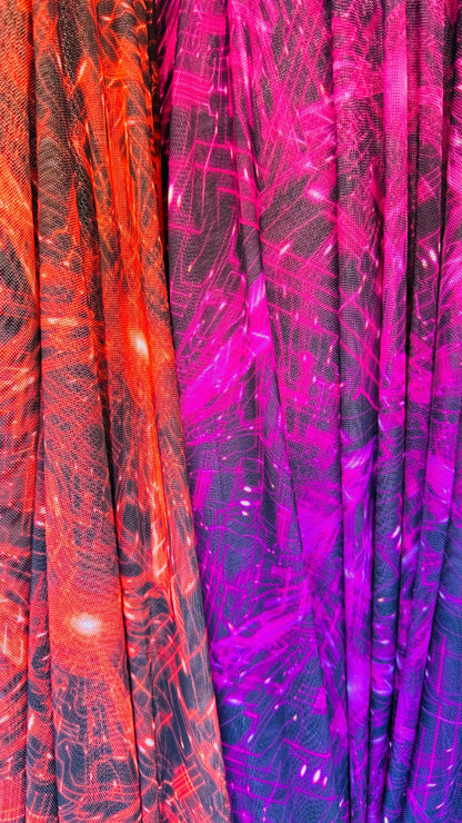 New modern 3D digital abstract design print on great quality of power mesh nylon spandex  4-way stretch 58/60” Sold by the YD.